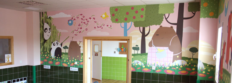 mural infantil decoracion guarderia Murcia